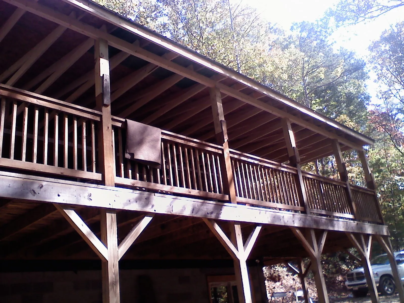 Timber framing under a new elevated porch and deck — Roof Leak Repair in Campbellsport by Roofing Brothers